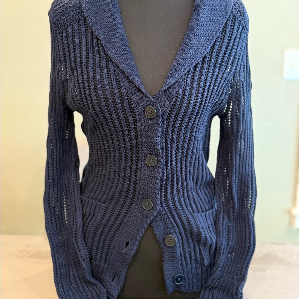 Lauren Ralph Lauren Navy Cotton Women's Cardigan